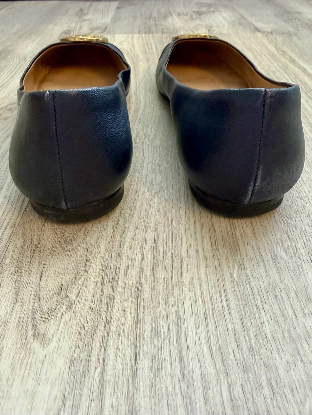 Tory Burch - Women's Navy Blue Benton Patent & Leather - Ballet Flats w/ Dustbag